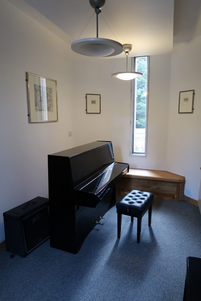 Piano in music room St John's College Oxford
